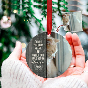 GeckoCustom Custom Photo You Left Paw Prints On Our Hearts Dog Cat Wood Ornament K228 888678 4"