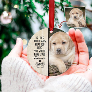 GeckoCustom Custom Photo You Left Paw Prints On Our Hearts Dog Cat Wood Ornament K228 888678 4"