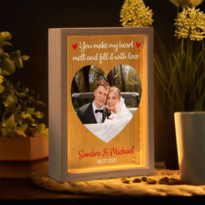 GeckoCustom Custom Photo You Make My Heart Melt And Fill Couple Light Box TA29 890058 5.91 x 8.27