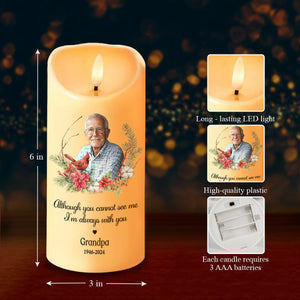 GeckoCustom Custom Photo You Will Remain In Our Hearts Forever Memorial LED Candle HA75 891656