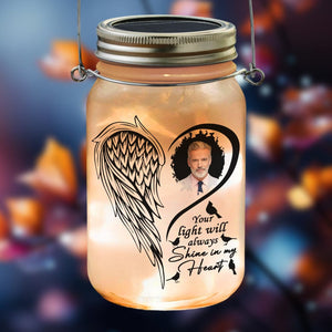 GeckoCustom Custom Photo Your Light Will Always Shine Memorial Mason Jar Light HA75 891180 16oz / 1 Side