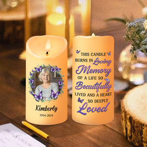 GeckoCustom Custom Photo Your Memory Lives On Memorial LED Candle HA75 891740