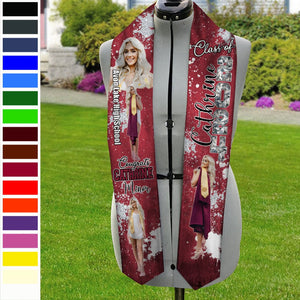 GeckoCustom Custom Portrait Photo And Add School Name Graduation Gift Stoles N369 890224 6x72 inch / Triangle