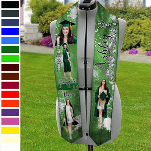 GeckoCustom Custom Portrait Photo And Add School Name Graduation Gift Stoles N369 890224 6x72 inch / Triangle