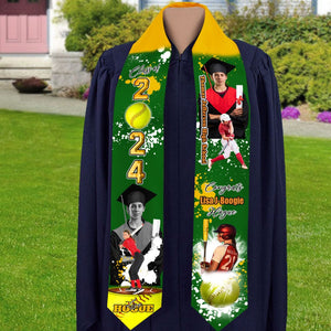 GeckoCustom Custom Portrait Photo Class Of 2024 With Sporty Style Graduation Gift Stoles N369 890212 6x72 inch / Triangle