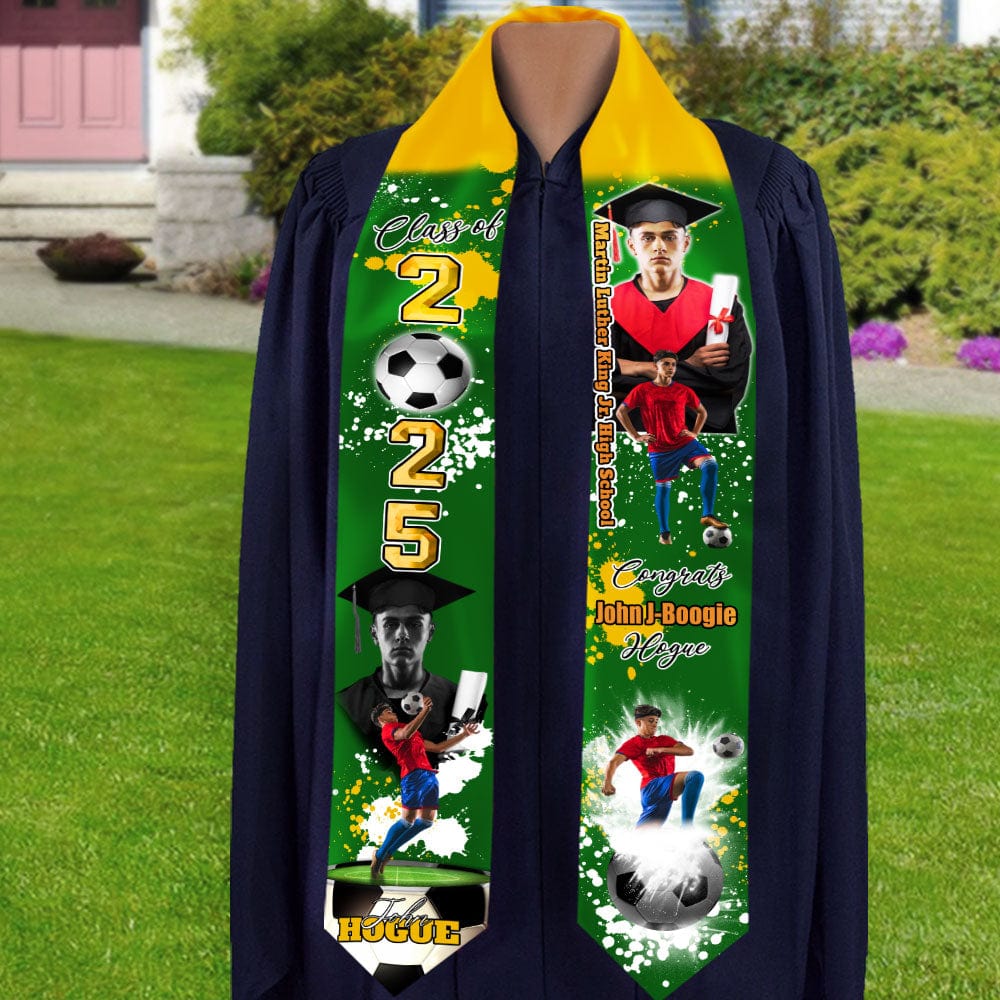 GeckoCustom Custom Portrait Photo Class Of 2025 With Sporty Style Graduation Gift Stoles N369 890212 6x72 inch / Triangle