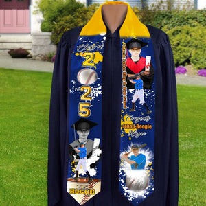 GeckoCustom Custom Portrait Photo Class Of 2025 With Sporty Style Graduation Gift Stoles N369 890212 6x72 inch / Triangle