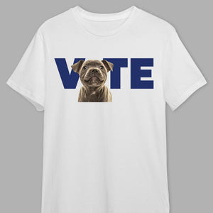 GeckoCustom Custom Portrait Photo Vote My Dog Bright Shirt TA29 890270 Premium Tee (Favorite) / P Light Blue / S