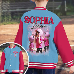 GeckoCustom Custom Portrait Photo With Retro Style Sporty Gift For Baseball Lovers Varsity Jacket HO82 893148