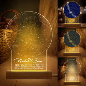 GeckoCustom Custom Star Map By Date Anniversary Gift Acrylic Plaque LED Night Light TH10 892277 Acrylic / 4.5"x7.9"