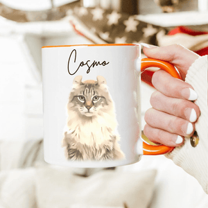 GeckoCustom Custom Watercolor Dog Cat Pet Photo Accent Mug HA75 891804