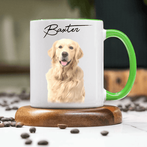 GeckoCustom Custom Watercolor Dog Cat Pet Photo Accent Mug HA75 891804