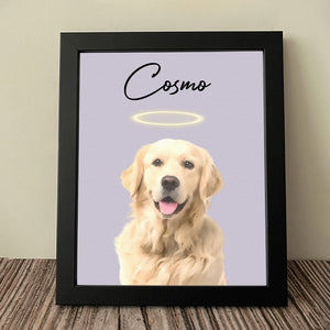 GeckoCustom Custom Watercolor Dog Cat Pet Photo Memorial Picture Frame Poster Canvas HA75 891800