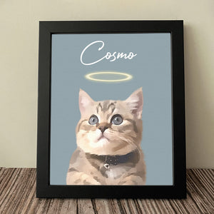 GeckoCustom Custom Watercolor Dog Cat Pet Photo Memorial Picture Frame Poster Canvas HA75 891800