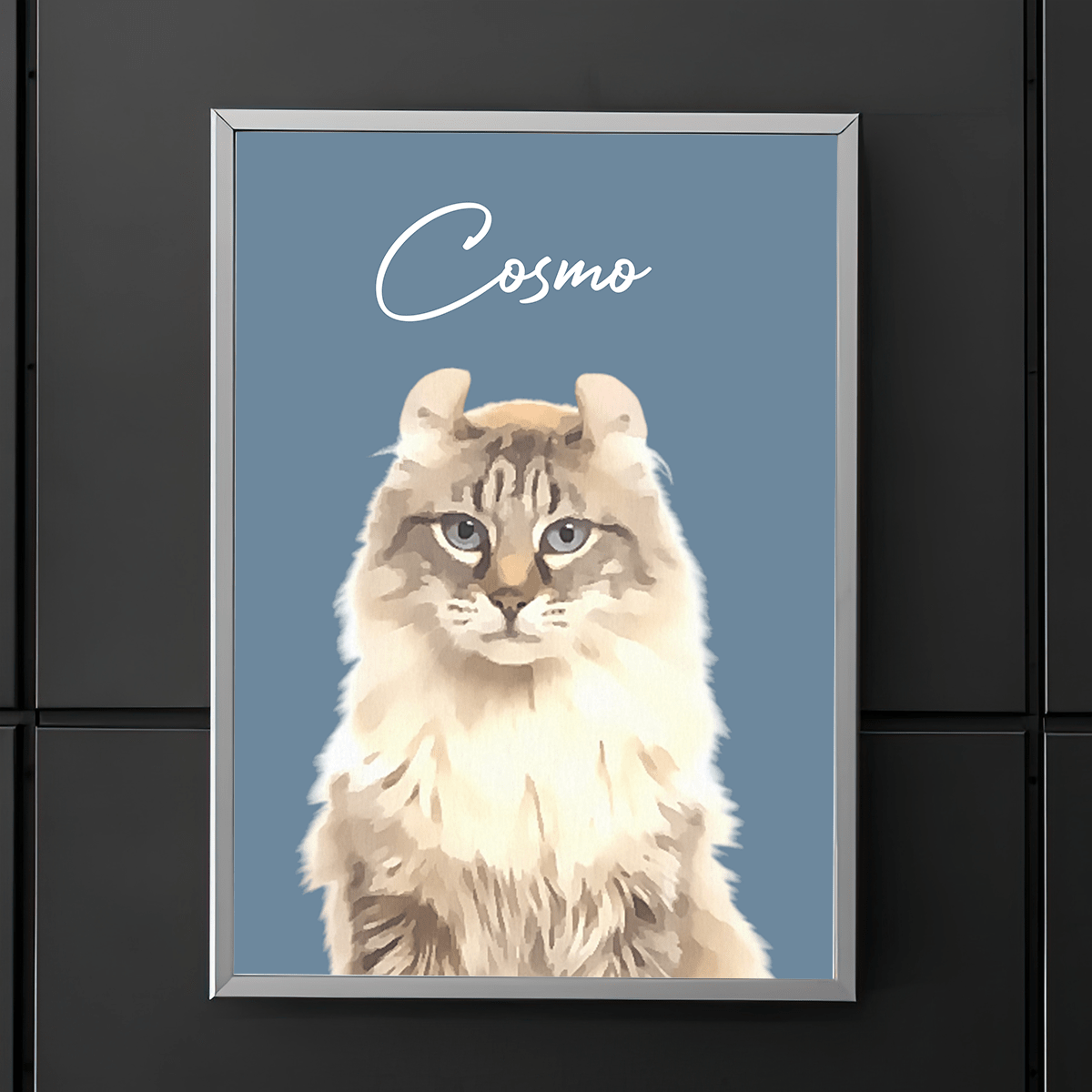 GeckoCustom Custom Watercolor Dog Cat Pet Photo Picture Frame Poster Canvas HA75 891798