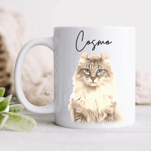 GeckoCustom Custom Watercolor Dog Cat Pet Photo White Mug HA75 891802