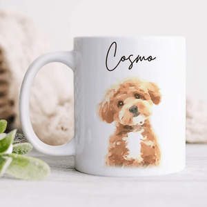 GeckoCustom Custom Watercolor Dog Cat Pet Photo White Mug HA75 891802