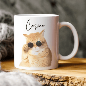 GeckoCustom Custom Watercolor Dog Cat Pet Photo White Mug HA75 891802