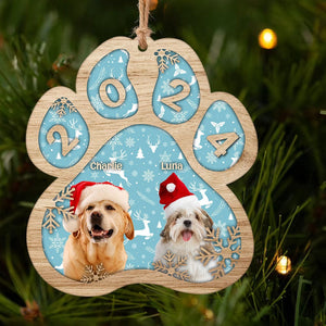 GeckoCustom Customize Dog Cat Photo Christmas Paw Ornament DA199 889592