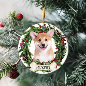 GeckoCustom Customize Photo Dog Ceramic Ornament For Christmas DA199 889847 3 inch