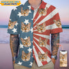 GeckoCustom Customized Hawaii Shirt Upload Dog Cat Photo With Us Flag N369 889230 120728