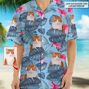 GeckoCustom Customized Photo Upload Cat Men's Hawaiian Shirt, DA199 888310