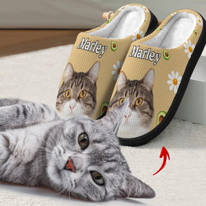 GeckoCustom Customized Plush Slippers Upload Photo Custom Name Dog Cat 888683 N369 HN590