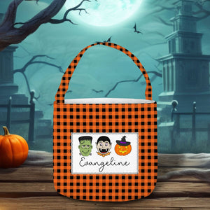 GeckoCustom Customized Trick Or Treat Halloween Basket Personalized Gift T368 889622 9 inches (Diameter)x 9.8 inches (Height)