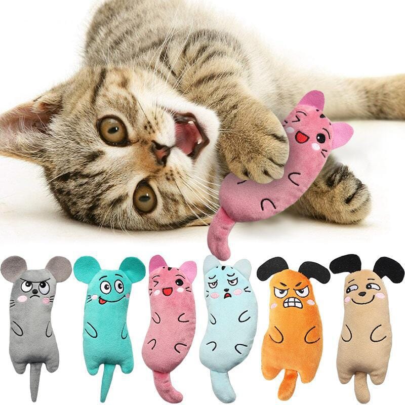 GeckoCustom Cute Cat Toys Funny Interactive Plush Cat Toy Mini Teeth Grinding Catnip Toys Kitten Chewing Mouse Toy Pets Accessories