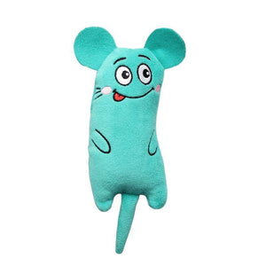 GeckoCustom Cute Cat Toys Funny Interactive Plush Cat Toy Mini Teeth Grinding Catnip Toys Kitten Chewing Mouse Toy Pets Accessories green