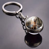 GeckoCustom Cute Dog Double Side Glass Ball Keychain As show 18