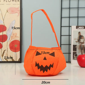 GeckoCustom Cute Halloween Portable Pumpkin Bag Trick Or Treat Kids Candy Bag Happy Halloween Day Gift Pumpkin Backpack Shoulder Bag as shows 7