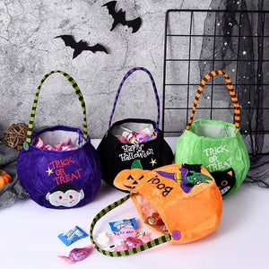 GeckoCustom Cute Halloween Portable Pumpkin Bag Trick Or Treat Kids Candy Bag Happy Halloween Day Gift Pumpkin Backpack Shoulder Bag