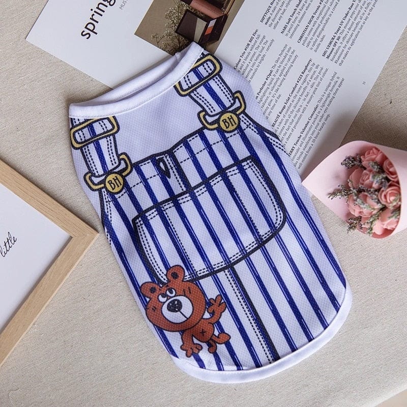 GeckoCustom Cute Sphynx Cat Shirt Vest for Cats Gotas Summer Breathable Pet Clothes Clohting Katten Kedi Mascotas Costume Dog Suit Ropa Para 2 / XS