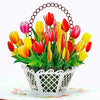 Tulip Flowers Basket-6X6In