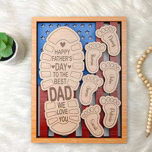 GeckoCustom Dad And Kid Hands Stand Decor Father's Day Personalized Gift DM01 890883 7.58x8.5 inches