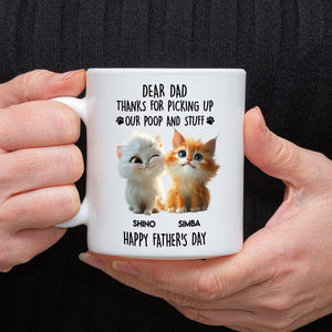 GeckoCustom Dad Mom Thanks For Picking Up My Poop And Stuff Personalized White Mug Gift For Cat Lovers CH07 895240