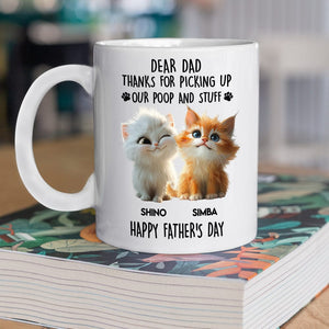 GeckoCustom Dad Mom Thanks For Picking Up My Poop And Stuff Personalized White Mug Gift For Cat Lovers CH07 895240