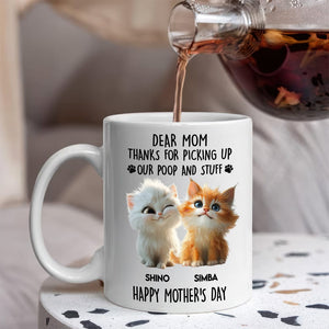 GeckoCustom Dad Mom Thanks For Picking Up My Poop And Stuff Personalized White Mug Gift For Cat Lovers CH07 895240