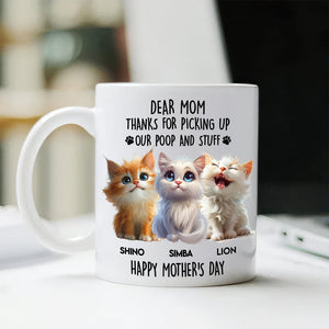 GeckoCustom Dad Mom Thanks For Picking Up My Poop And Stuff Personalized White Mug Gift For Cat Lovers CH07 895240