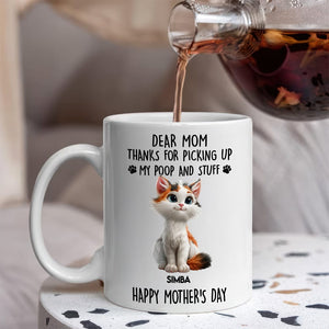 GeckoCustom Dad Mom Thanks For Picking Up My Poop And Stuff Personalized White Mug Gift For Cat Lovers CH07 895240