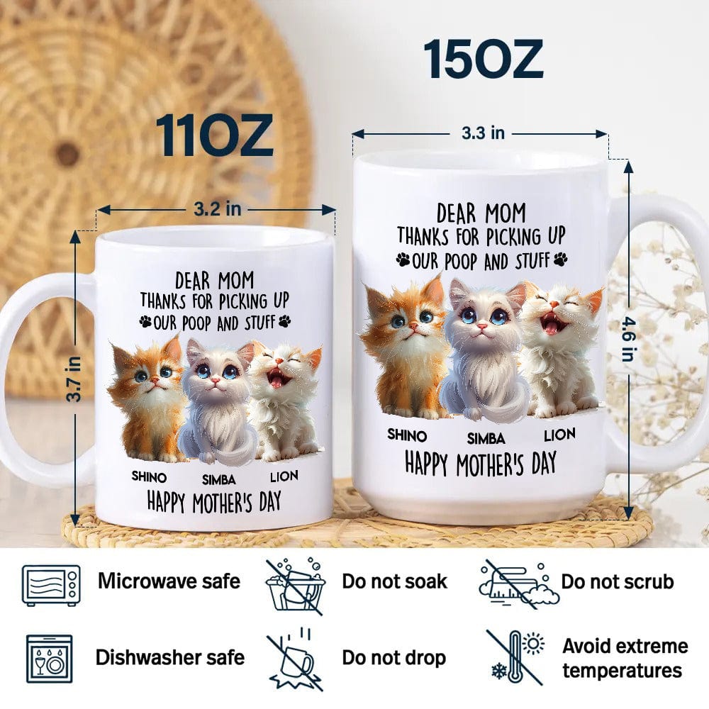 GeckoCustom Dad Mom Thanks For Picking Up My Poop And Stuff Personalized White Mug Gift For Cat Lovers CH07 895240