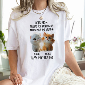 GeckoCustom Dad, Mom Thanks For Picking Up Our Poop And Stuff Personalized Bright Shirt Cat Lover Gifts CH07 895246