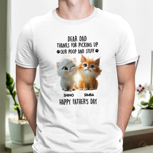 GeckoCustom Dad, Mom Thanks For Picking Up Our Poop And Stuff Personalized Bright Shirt Cat Lover Gifts CH07 895246