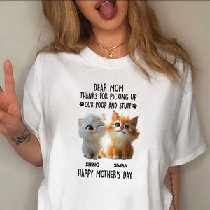 GeckoCustom Dad, Mom Thanks For Picking Up Our Poop And Stuff Personalized Bright Shirt Cat Lover Gifts CH07 895246