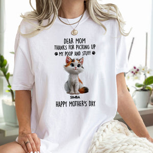 GeckoCustom Dad, Mom Thanks For Picking Up Our Poop And Stuff Personalized Bright Shirt Cat Lover Gifts CH07 895246 Women Tshirt / Sport Grey Color / S