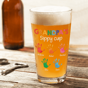 GeckoCustom Dad's, Mom's Sippy Cup Personalized Gift Print Beer Glass Personalized Gift HA75 890660 16oz