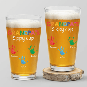 GeckoCustom Dad's, Mom's Sippy Cup Personalized Gift Print Beer Glass Personalized Gift HA75 890660 16oz