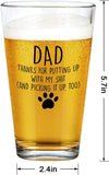 GeckoCustom Dad Thanks for Putting up with My, Funny Beer Glass Gifts for Dad Men Husband Him Christmas Father’S Day Birthday from Daughter Son Kids Wife, Novelty Fathers Day Presents, 15Oz Beer Glass Transparent