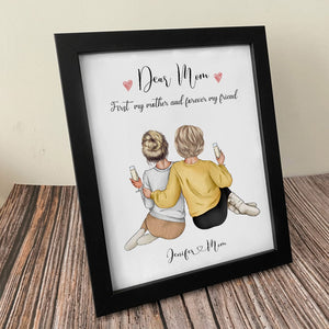 GeckoCustom Dear Mom Because Of You, I Am Who I Am Today Family Picture Frame Personalised Gift TA29 890352 8"x10"